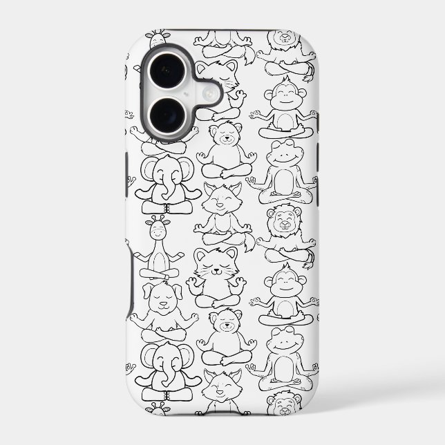 Yoga poses pattern | Yoga seamless pattern 16 Iphone Case (Back)