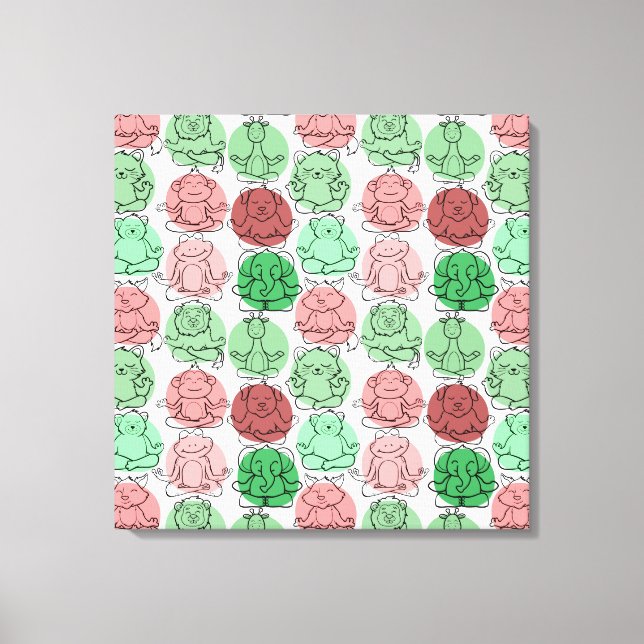 Yoga poses pattern | Yoga seamless pattern 18 Canvas Print (Front)