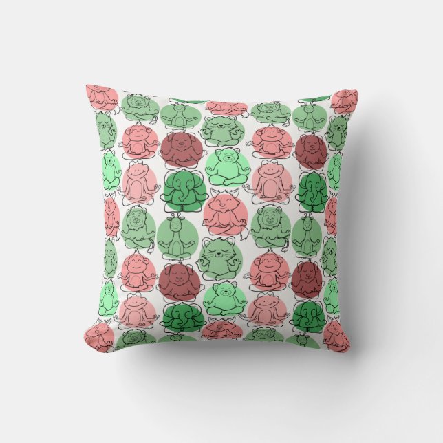 Yoga poses pattern | Yoga seamless pattern 18 Throw Pillow (Front)