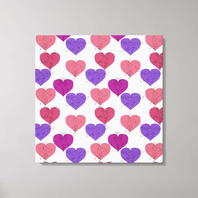 Yoga poses pattern | Yoga seamless pattern 1 Canvas Print (Front)