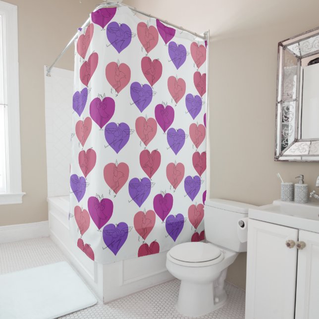 Yoga poses pattern | Yoga seamless pattern 1 Shower Curtain (In Situ)