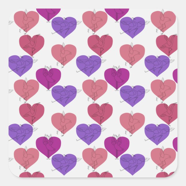 Yoga poses pattern | Yoga seamless pattern 1 Square Sticker (Front)