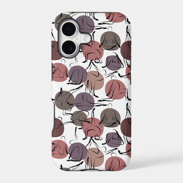 Yoga poses pattern | Yoga seamless pattern 22 Iphone Case (Back)