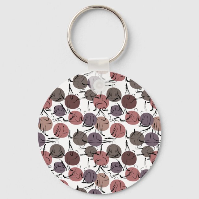 Yoga poses pattern | Yoga seamless pattern 22 Keychain (Front)