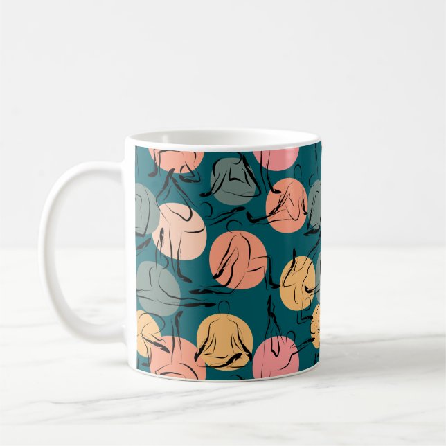 Yoga poses pattern | Yoga seamless pattern 23 Coffee Mug (Left)