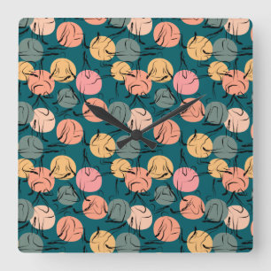 Yoga poses pattern   Yoga seamless pattern 23 Square Wall Clock