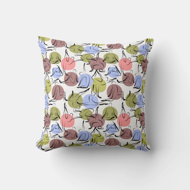 Yoga poses pattern | Yoga seamless pattern 25 Throw Pillow (Front)