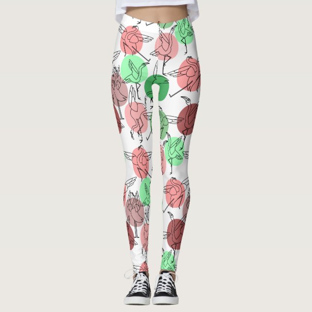 Yoga poses pattern | Yoga seamless pattern 30 Leggings (Front)