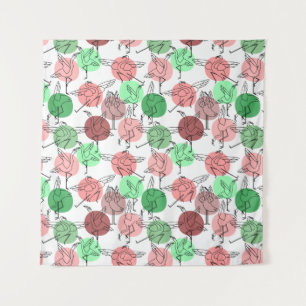 Yoga poses pattern   Yoga seamless pattern 30 Tapestry