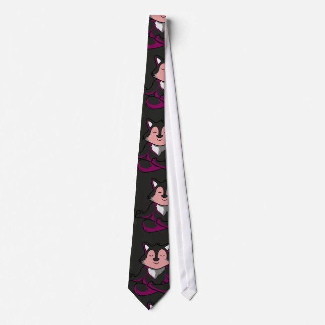 Yoga poses pattern | Yoga seamless pattern 32 Neck Tie (Front)