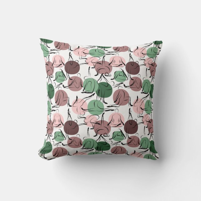 Yoga poses pattern | Yoga seamless pattern 33 Throw Pillow (Front)