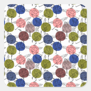 Yoga poses pattern Yoga seamless pattern 34 Square Sticker