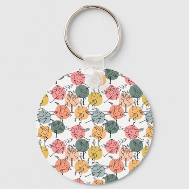 Yoga poses pattern | Yoga seamless pattern 37 Keychain (Front)