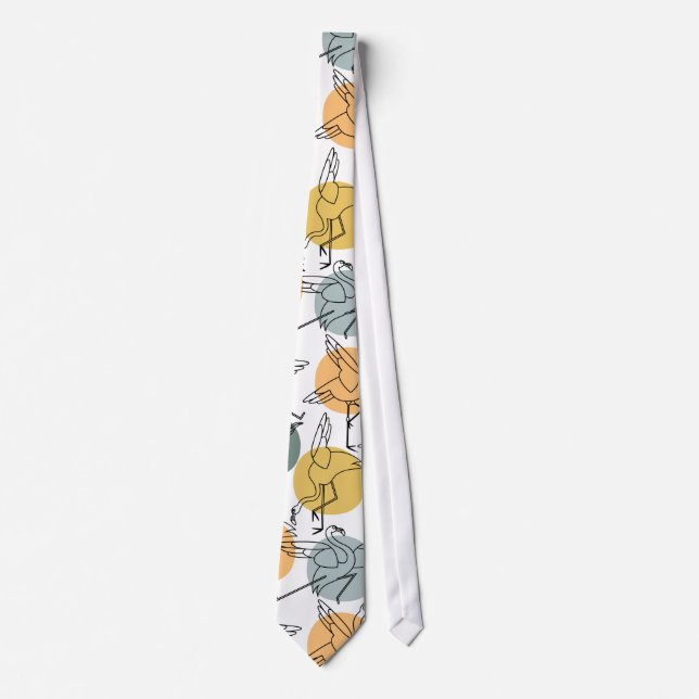Yoga poses pattern | Yoga seamless pattern 37 Neck Tie (Front)