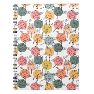 Yoga poses pattern   Yoga seamless pattern 37 Notebook