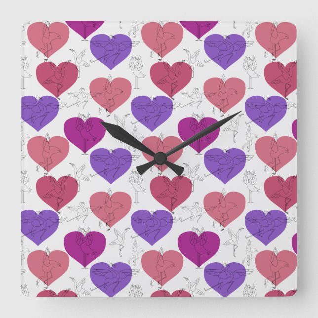 Yoga poses pattern | Yoga seamless pattern 3 Square Wall Clock (Front)