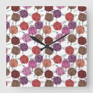 Yoga poses pattern   Yoga seamless pattern 40 Square Wall Clock