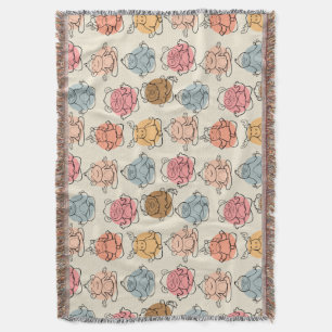 Yoga poses pattern Yoga seamless pattern 42 Throw Blanket