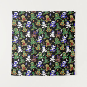 Yoga poses pattern   Yoga seamless pattern 45 Tapestry