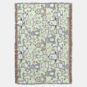 Yoga poses pattern Yoga seamless pattern 46 Throw Blanket
