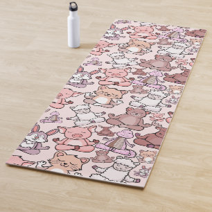 Yoga poses pattern Yoga seamless pattern 48 Mat