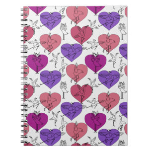 Yoga poses pattern   Yoga seamless pattern 4 Notebook