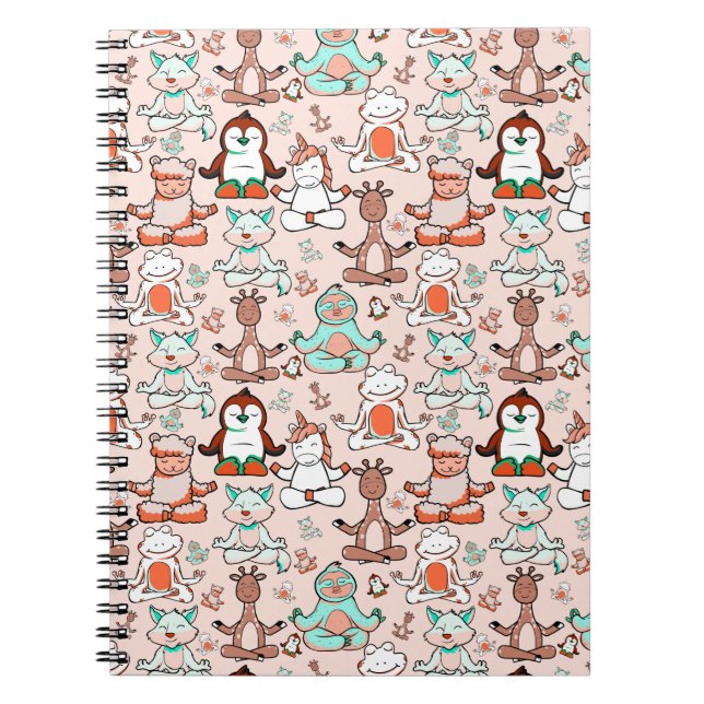 Yoga poses pattern | Yoga seamless pattern 51 Notebook (Front)