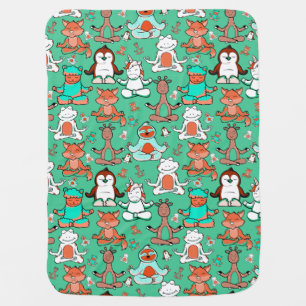 Yoga poses pattern Yoga seamless pattern 53 Baby Blanket
