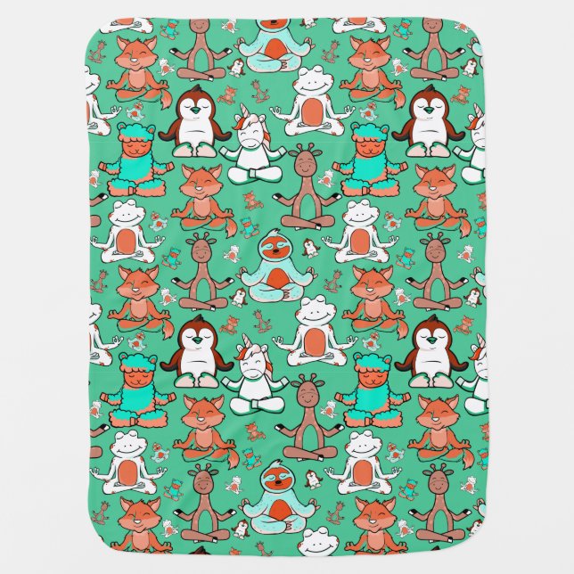 Yoga poses pattern | Yoga seamless pattern 53 Baby Blanket (Front)