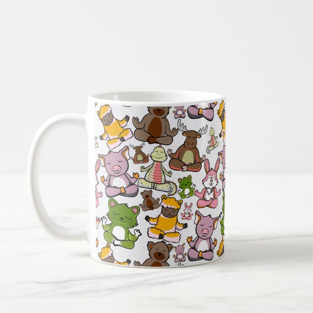 Yoga poses pattern | Yoga seamless pattern 58 Coffee Mug (Left)
