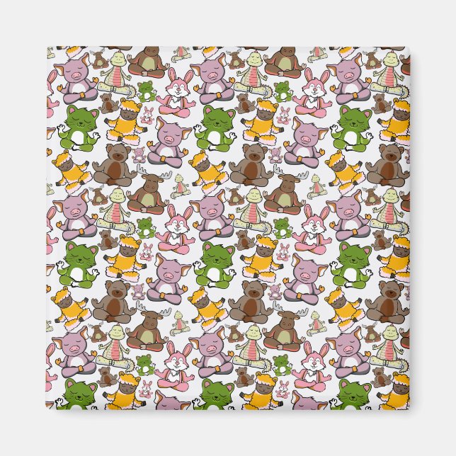 Yoga poses pattern | Yoga seamless pattern 58 Magnet (Front)