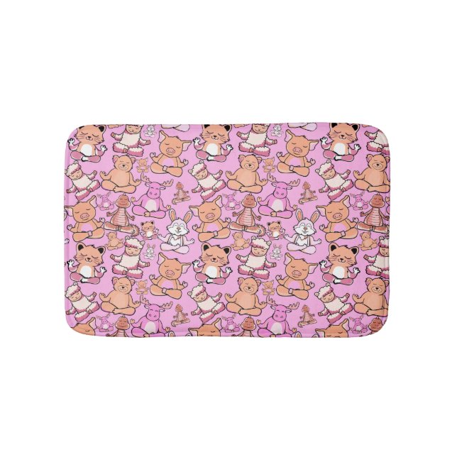 Yoga poses pattern | Yoga seamless pattern 59 Bath Mat (Front)