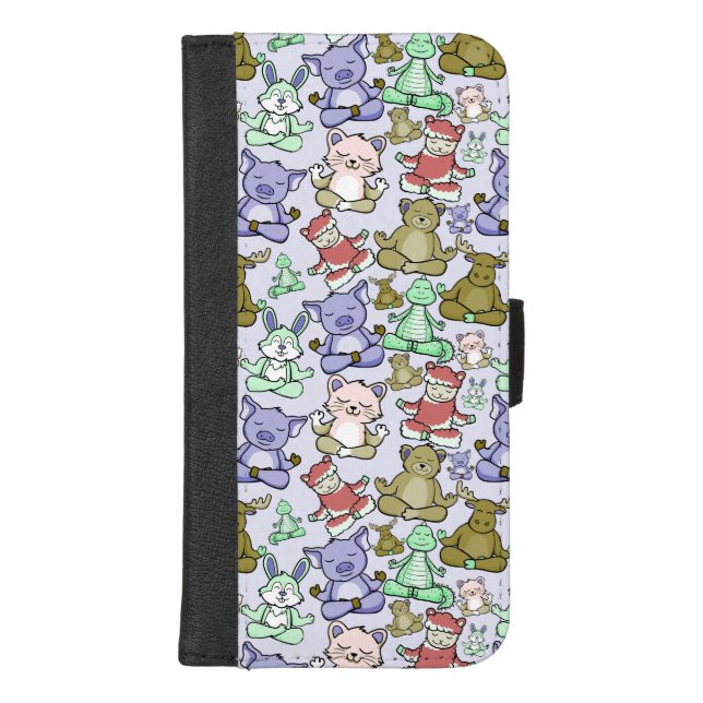 Yoga poses pattern | Yoga seamless pattern 60 iPhone Wallet Case (Front)
