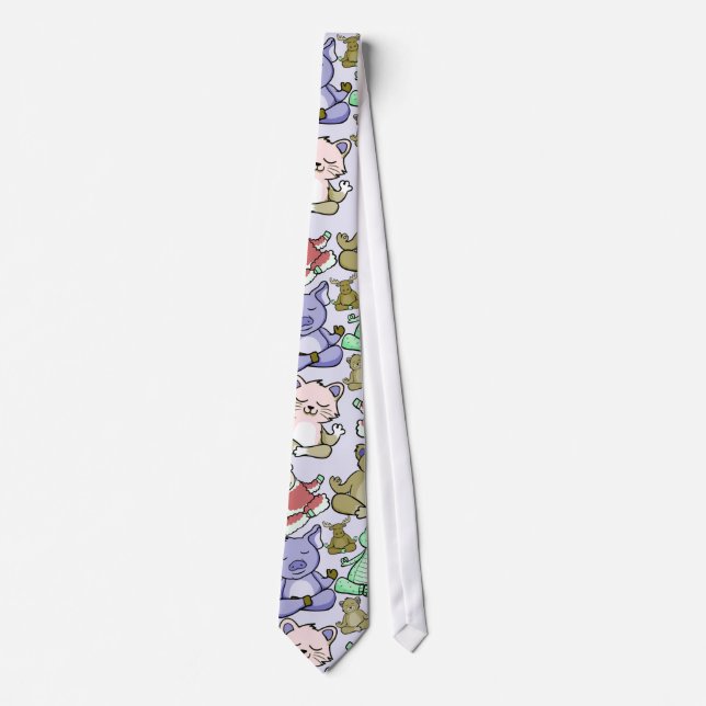 Yoga poses pattern | Yoga seamless pattern 60 Neck Tie (Front)