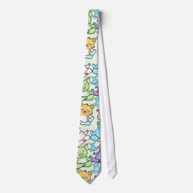 Yoga poses pattern | Yoga seamless pattern 63 Neck Tie (Front)