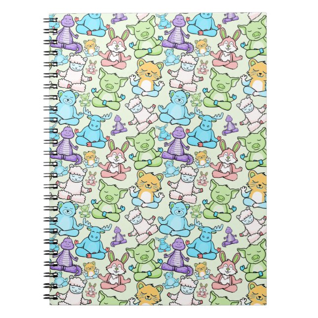 Yoga poses pattern | Yoga seamless pattern 63 Notebook (Front)