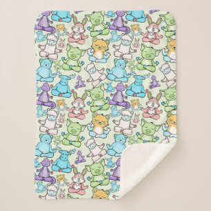 Yoga poses pattern Yoga seamless pattern 63 Sherpa Blanket