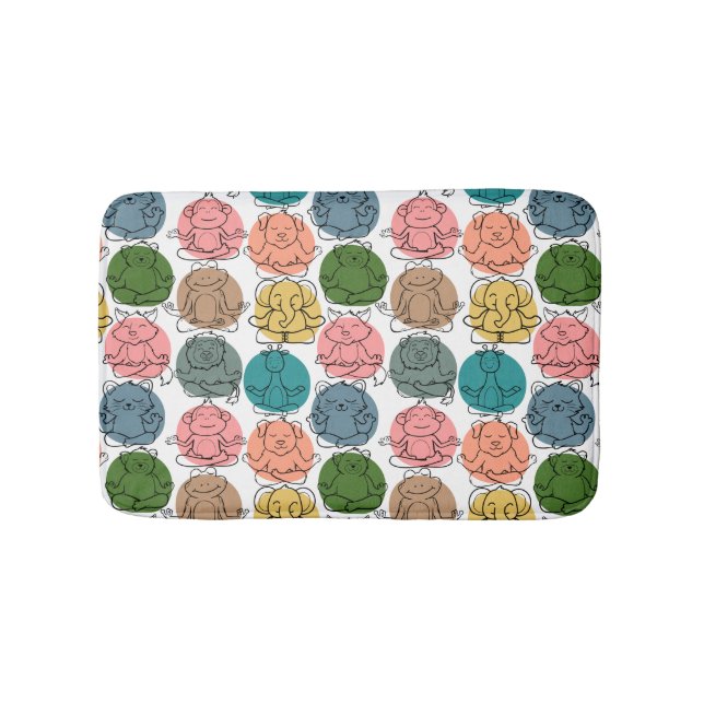 Yoga poses pattern | Yoga seamless pattern 9 Bath Mat (Front)