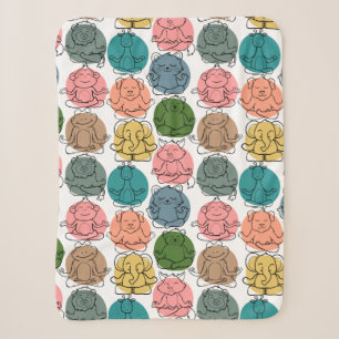 Yoga poses pattern   Yoga seamless pattern 9 Sherpa Blanket