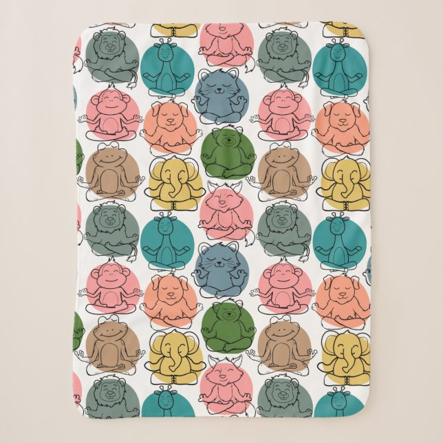 Yoga poses pattern | Yoga seamless pattern 9 Sherpa Blanket (Front)