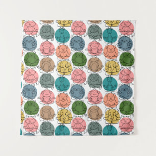 Yoga poses pattern Yoga seamless pattern 9 Tapestry