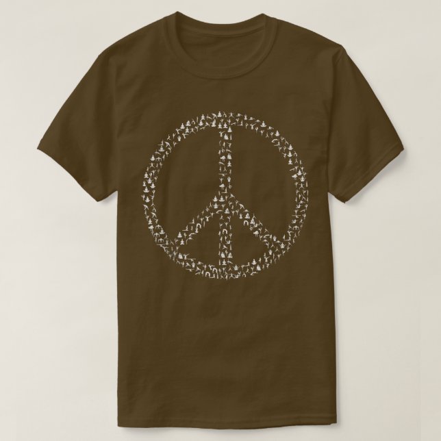 Yoga Poses Positions Peace Sign Workout Fitness Ex T-Shirt (Design Front)