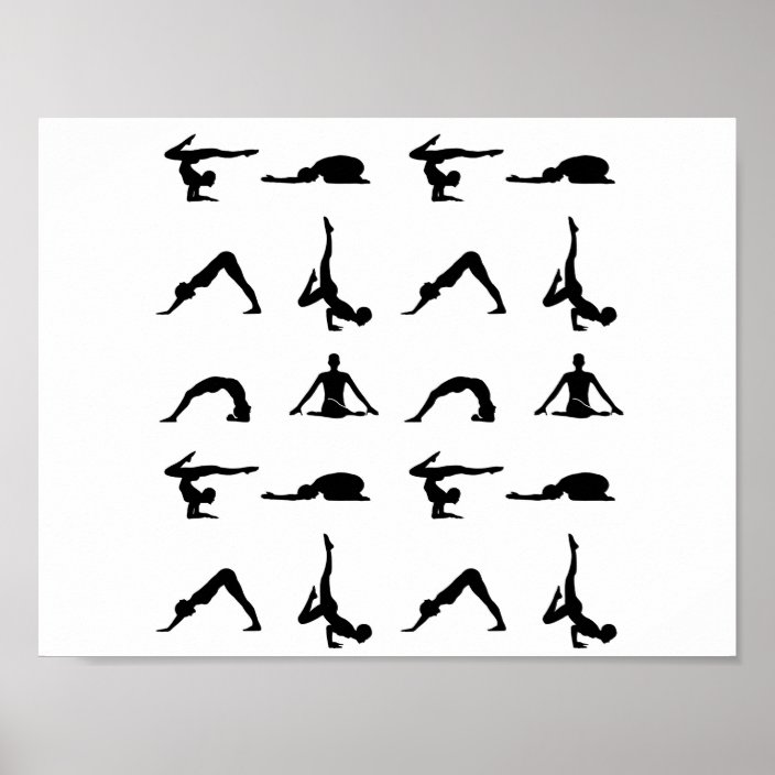yoga poses poster zazzlecom