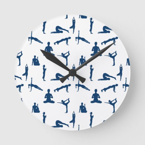 Yoga Poses Round Clock