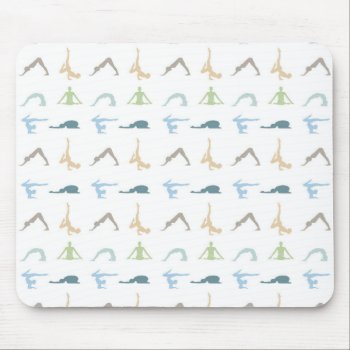 Yoga Poses Silhouette Mindfulness Meditation Mouse Pad by ShawlinMohd at Zazzle