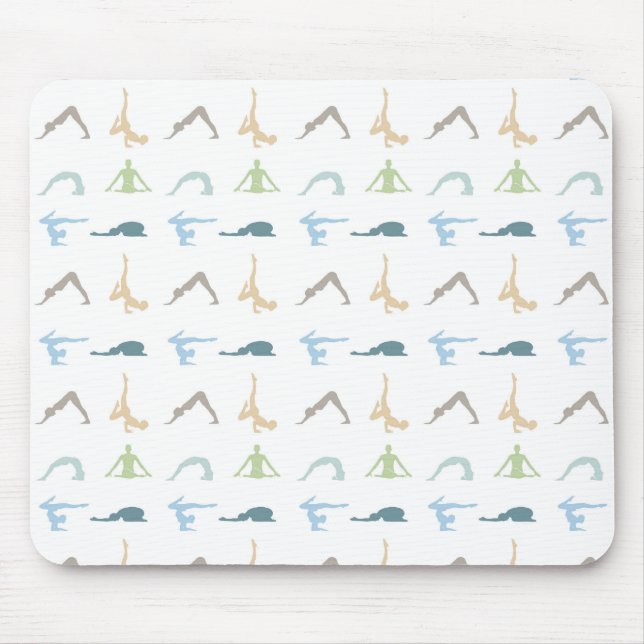 Yoga poses silhouette mindfulness meditation mouse pad (Front)