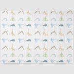 Yoga poses silhouette mindfulness meditation tissue paper