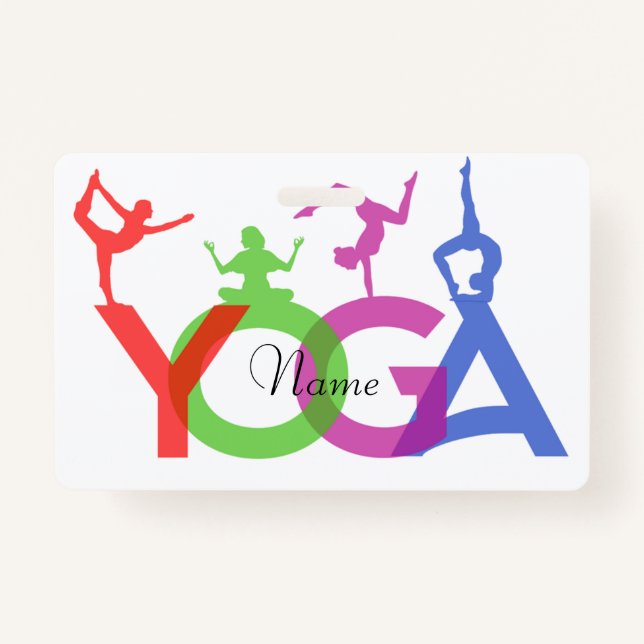 Yoga Poses Silhouettes Thunder_Cove Badge (Front)