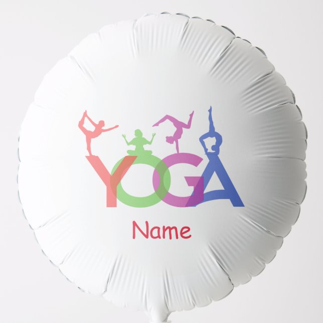 Yoga Poses Silhouettes Thunder_Cove Balloon (Front)