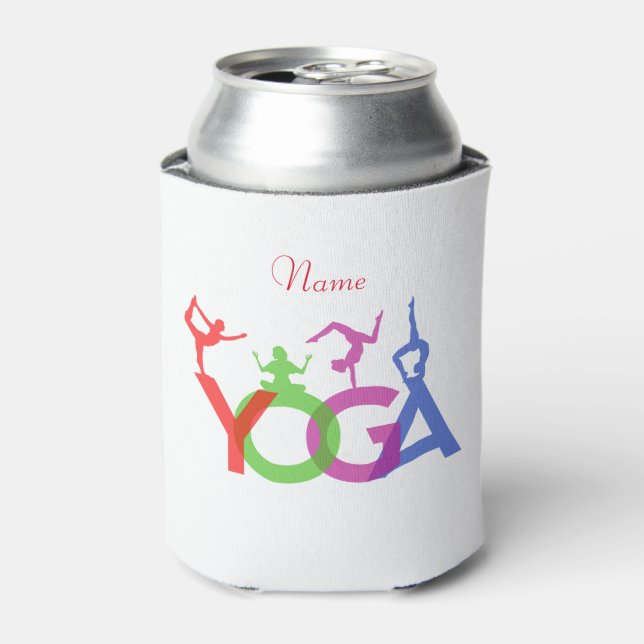 Yoga Poses Silhouettes Thunder_Cove  Can Cooler (Can Front)